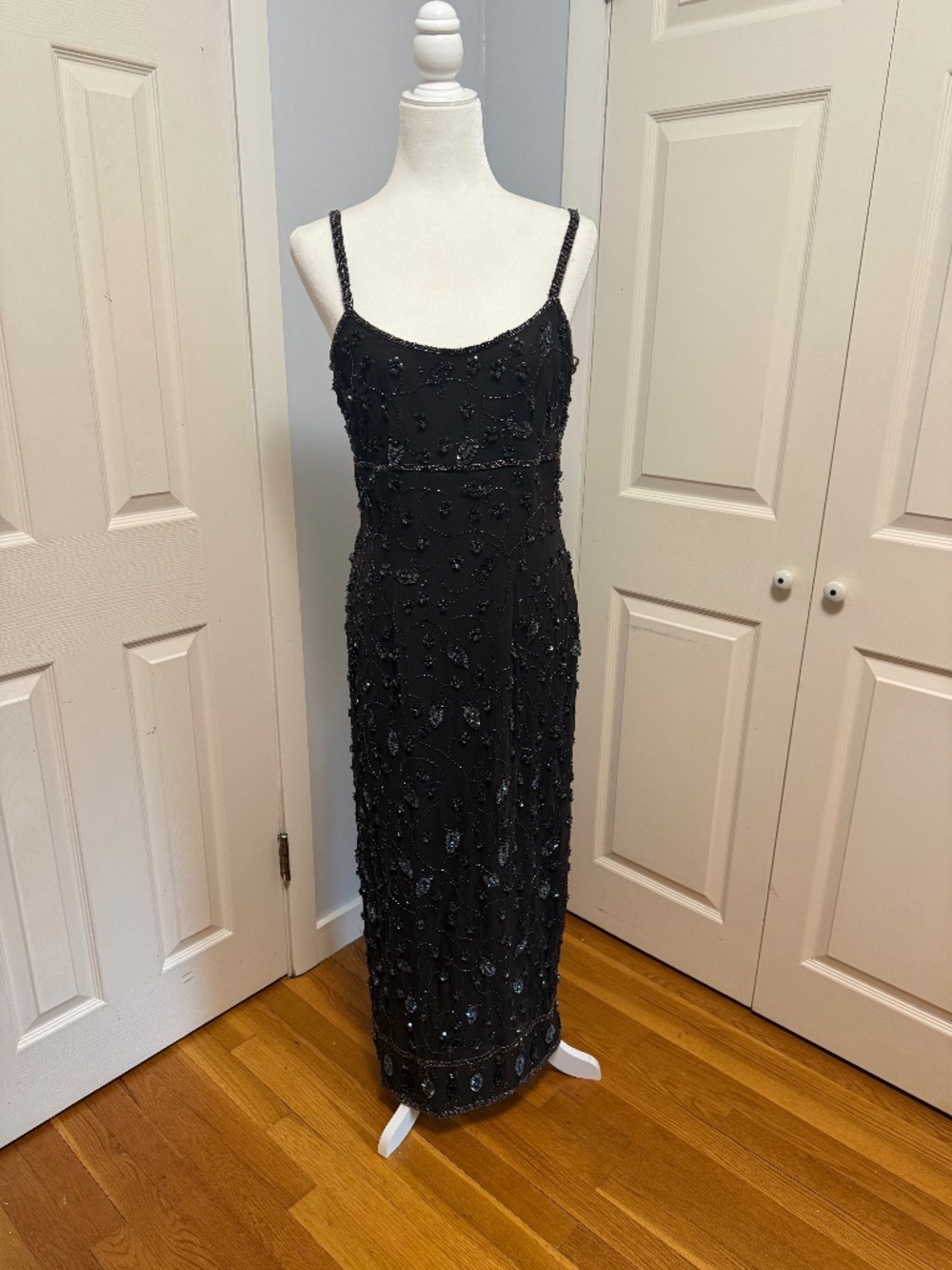 Vintage Brown Beaded Evening Dress